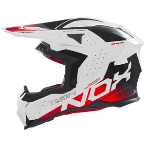 Motorcrosshelm NOX N634 wit-zwart-rood
