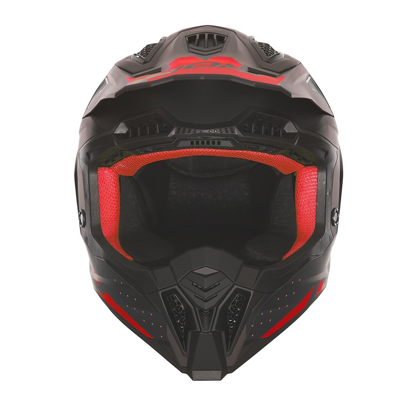 Motorcrosshelm NOX N634 mat zwart-rood