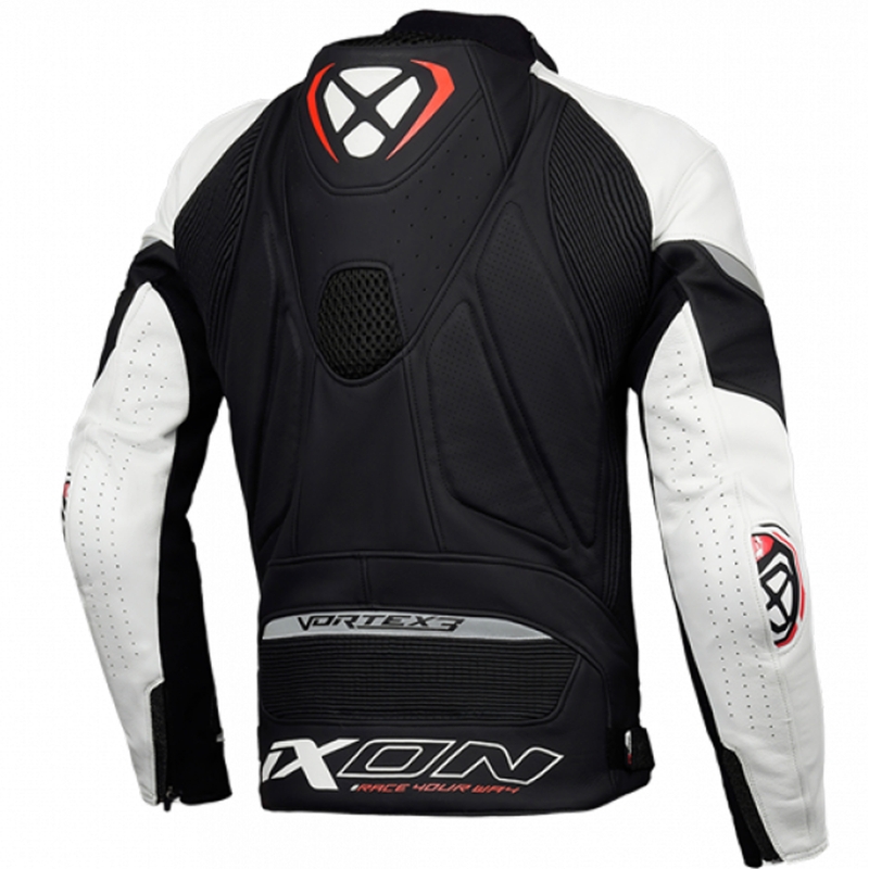 IXON Vortex 3 zwart-wit leren motorjack