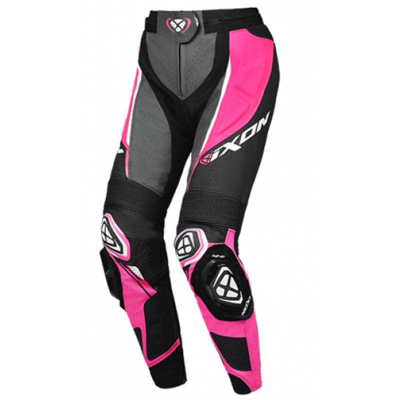 Leren damesbroek IXON Vortex 3 zwart-roze-wit