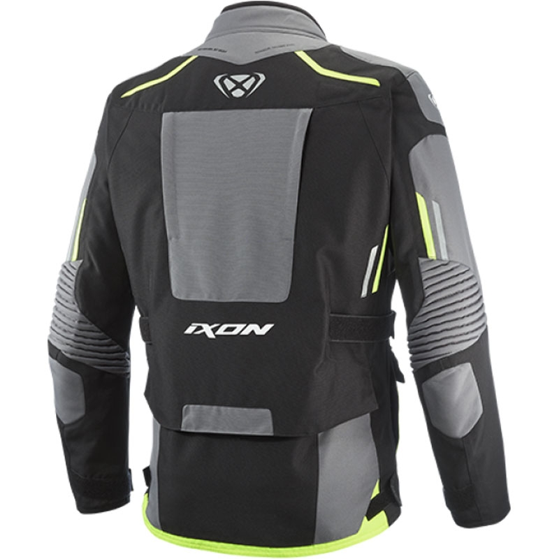 Motorjas IXON Midgard zwart-grijs-fluogeel