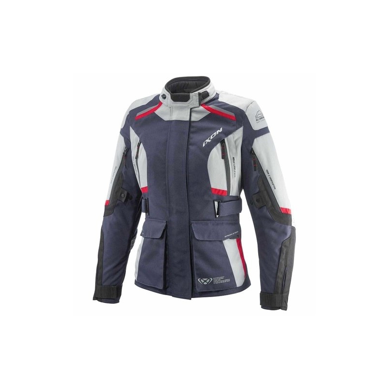 Dames motorjas IXON Midgard grijs-blauw-zwart