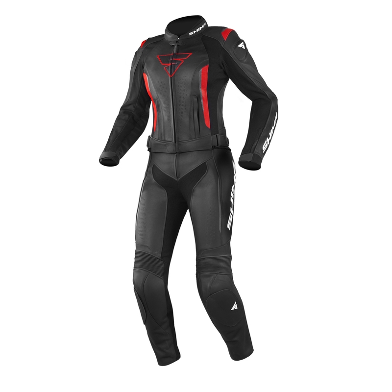 Shima Miura Motoroverall voor dames, zwart en rood uitverkoop