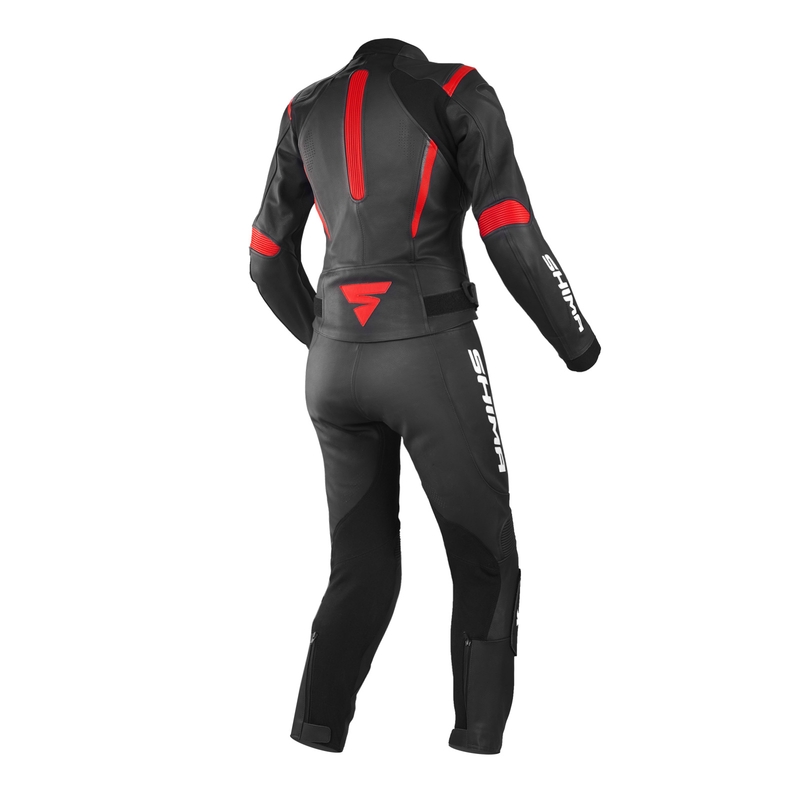 Shima Miura Motoroverall voor dames, zwart en rood uitverkoop