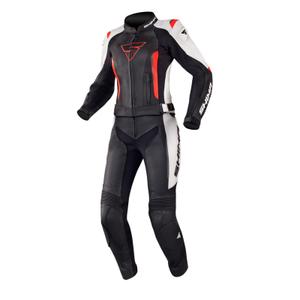 Shima Miura zwart-wit-fluorode motorjumpsuit voor dames uitverkoop