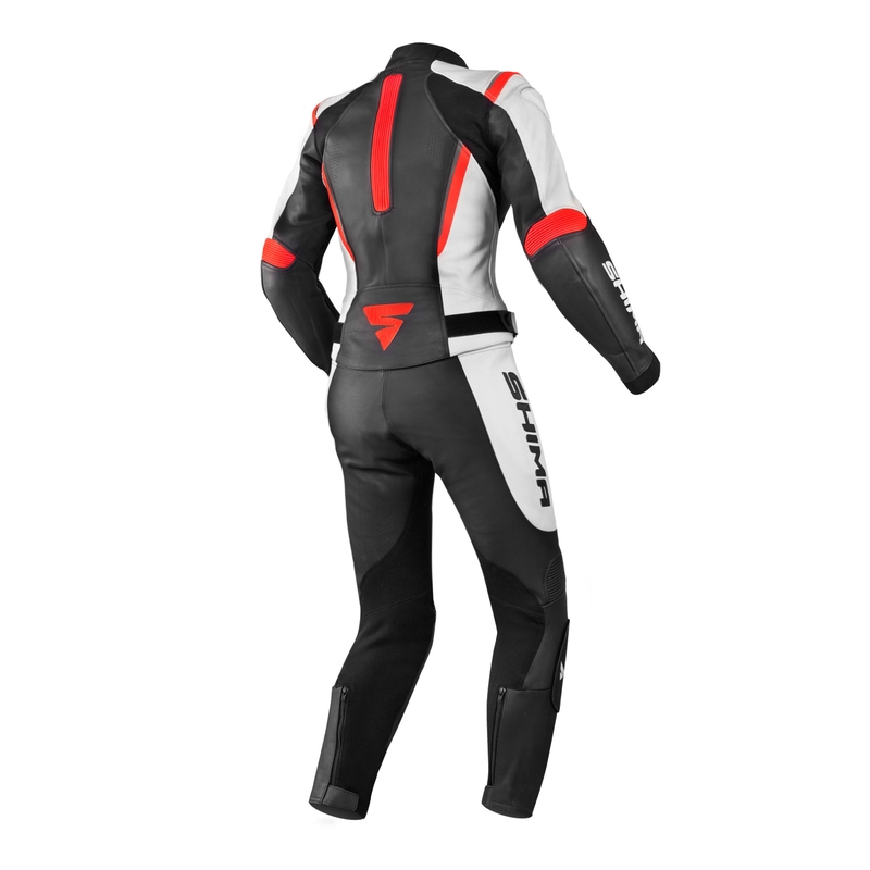 Shima Miura zwart-wit-fluorode motorjumpsuit voor dames uitverkoop