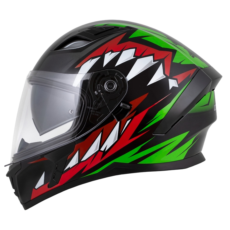 Integraalhelm Cassida Orbit Strix rood-groen-grijs-wit-zwart