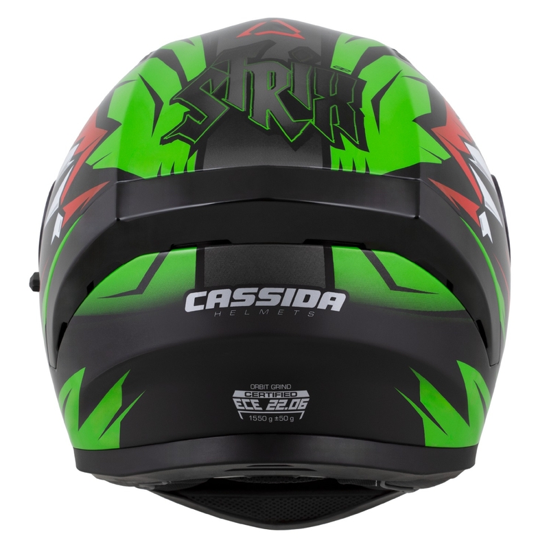 Integraalhelm Cassida Orbit Strix rood-groen-grijs-wit-zwart