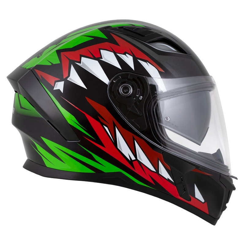 Integraalhelm Cassida Orbit Strix rood-groen-grijs-wit-zwart