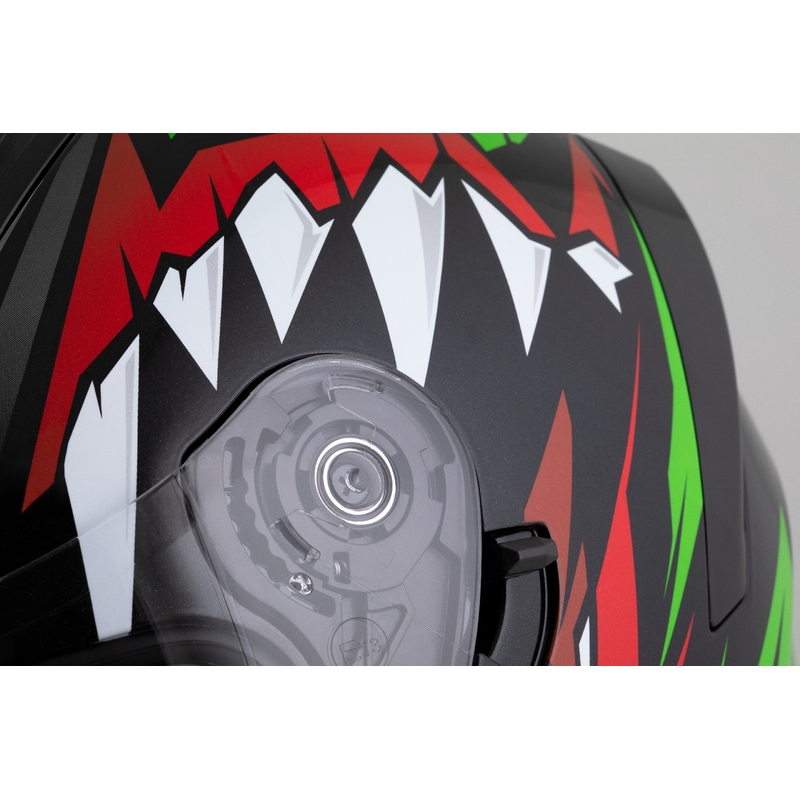Integraalhelm Cassida Orbit Strix rood-groen-grijs-wit-zwart