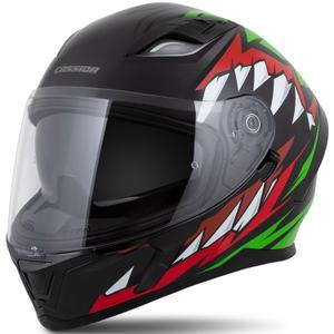 Integraalhelm Cassida Orbit Strix rood-groen-grijs-wit-zwart