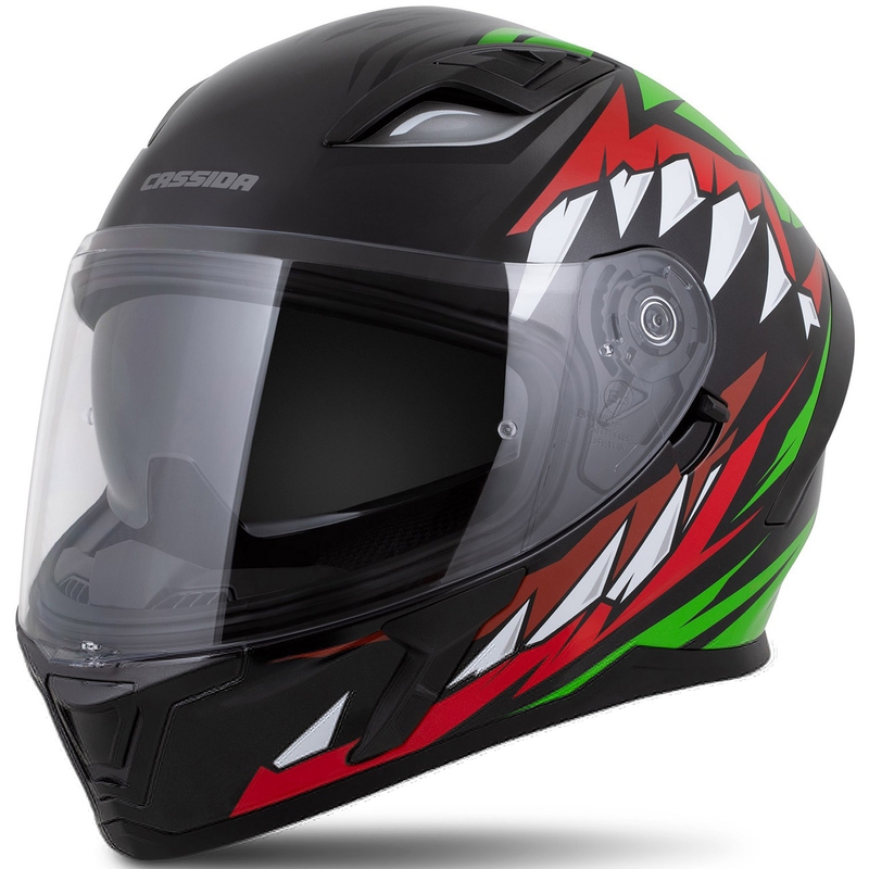 Integraalhelm Cassida Orbit Strix rood-groen-grijs-wit-zwart