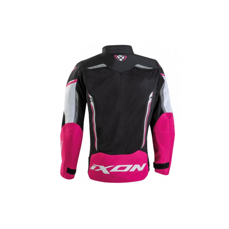 Kinder motorjack IXON Striker Air zwart-wit-roze