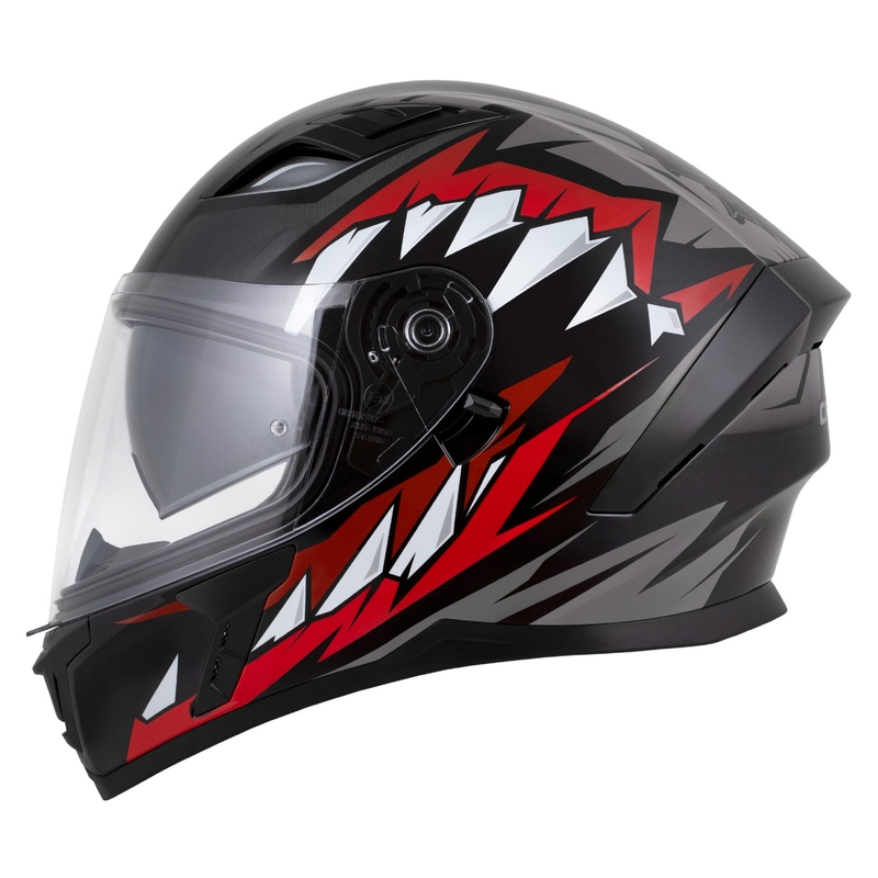 Integraalhelm Cassida Orbit Strix rood-grijs-wit-zwart