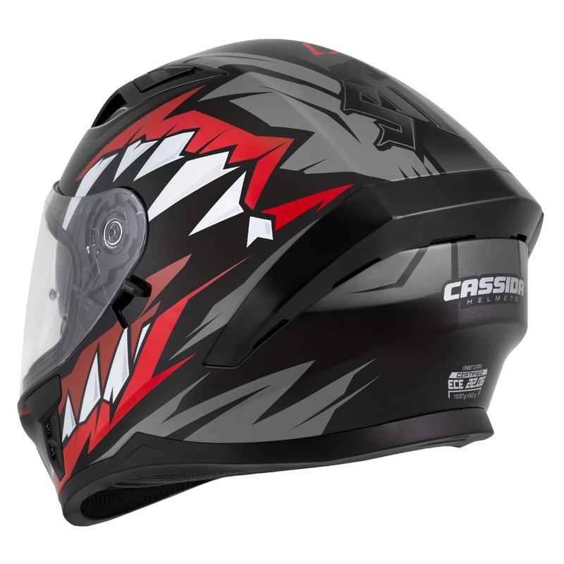 Integraalhelm Cassida Orbit Strix rood-grijs-wit-zwart