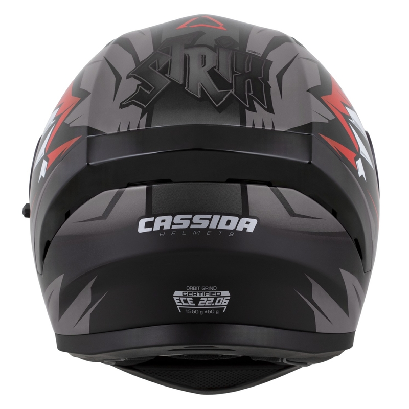 Integraalhelm Cassida Orbit Strix rood-grijs-wit-zwart