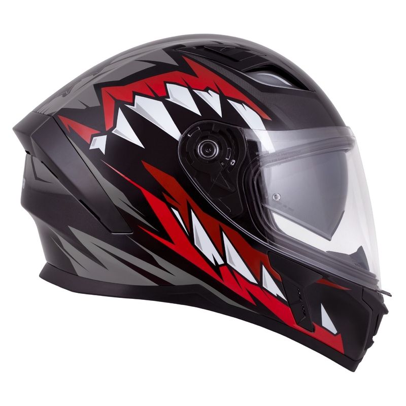 Integraalhelm Cassida Orbit Strix rood-grijs-wit-zwart