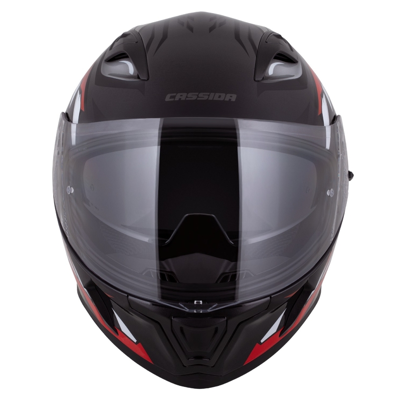 Integraalhelm Cassida Orbit Strix rood-grijs-wit-zwart