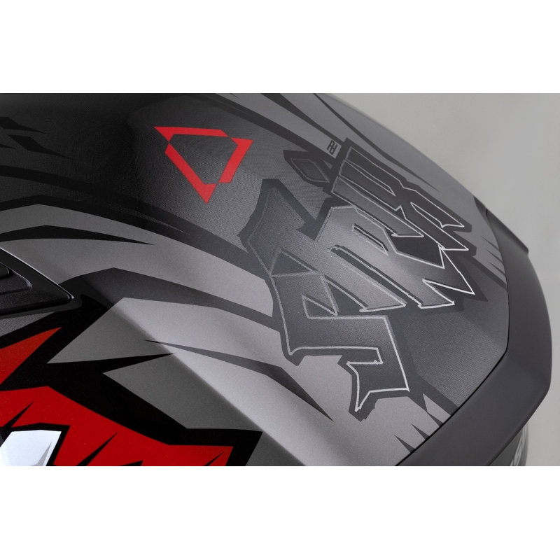 Integraalhelm Cassida Orbit Strix rood-grijs-wit-zwart