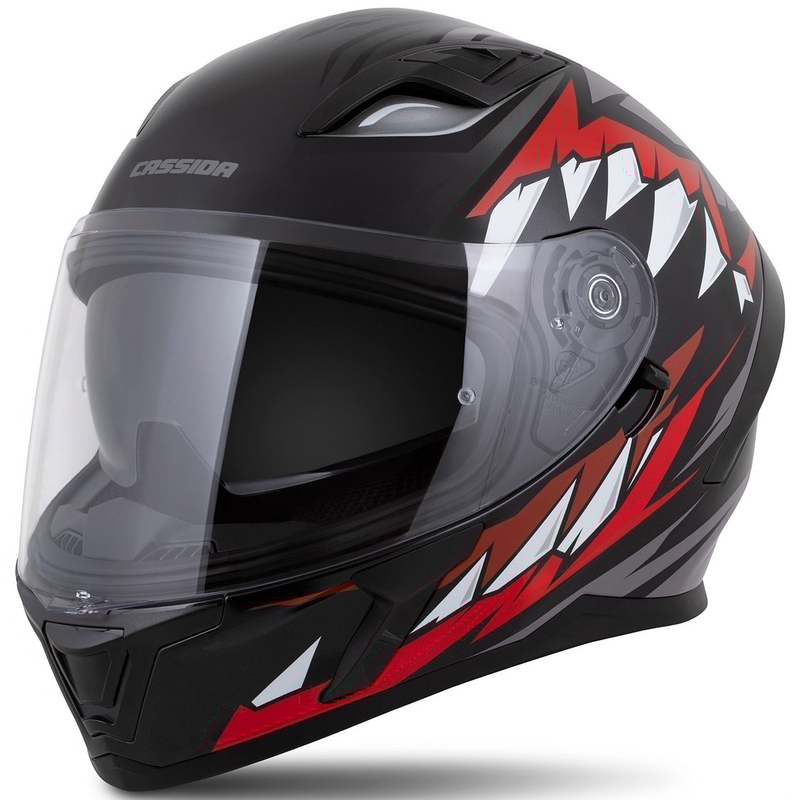 Integraalhelm Cassida Orbit Strix rood-grijs-wit-zwart
