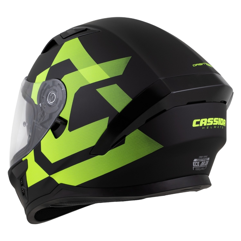 Integraalhelm Cassida Orbit Grind matzwart-fluogeel