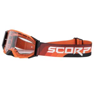 Motorcrossbril Scorpion E24 oranje-zwart met helder plexi