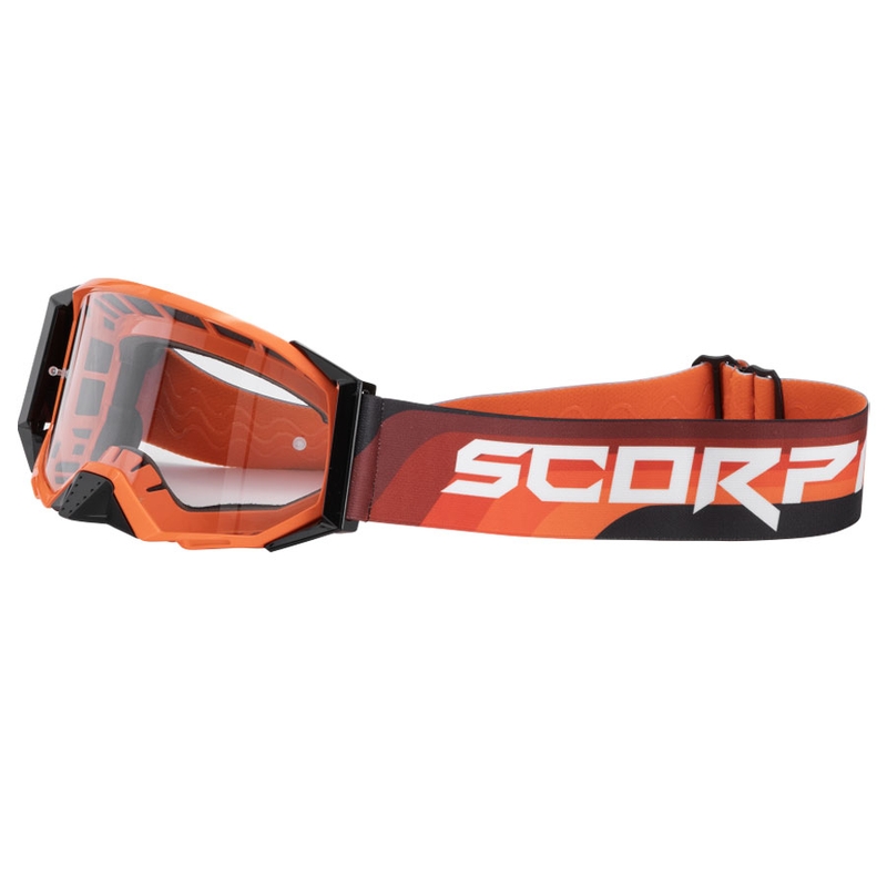 Motorcrossbril Scorpion E24 oranje-zwart met helder plexi