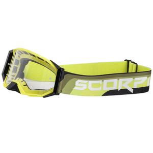 Motorcrossbril Scorpion E24 fluo geel-zwart met helder plexi