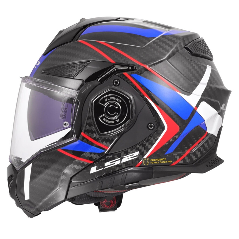 Opklapbare motorhelm LS2 FF901 Advant X C Future II wit-blauw