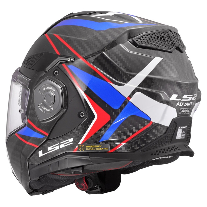 Opklapbare motorhelm LS2 FF901 Advant X C Future II wit-blauw
