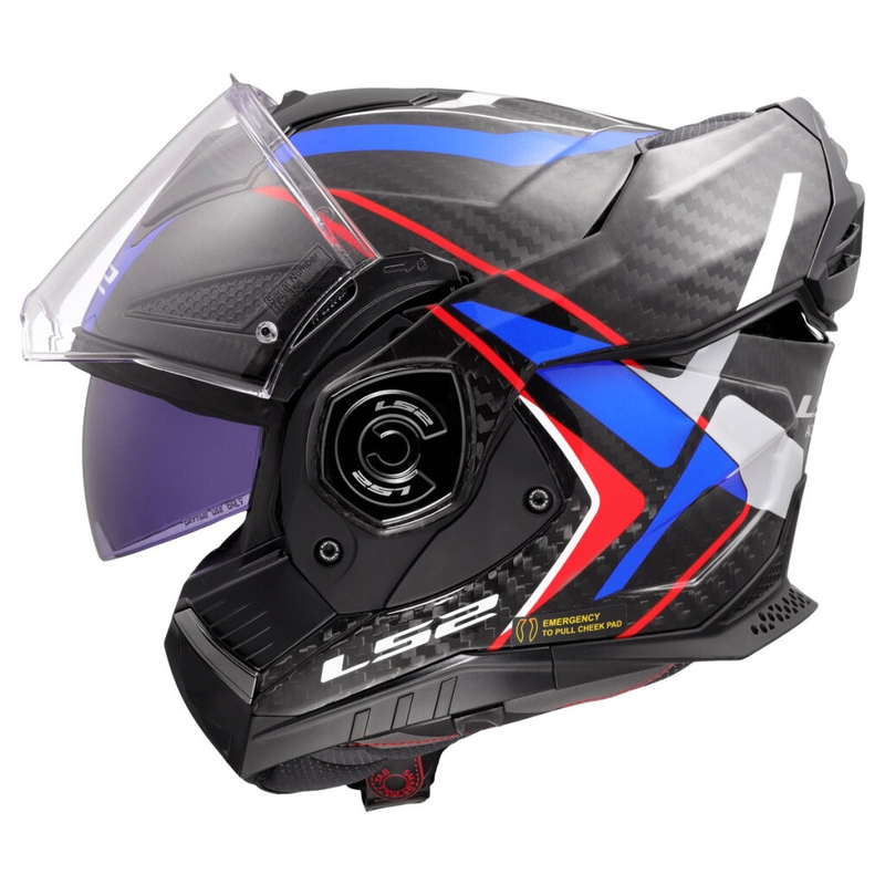 Opklapbare motorhelm LS2 FF901 Advant X C Future II wit-blauw