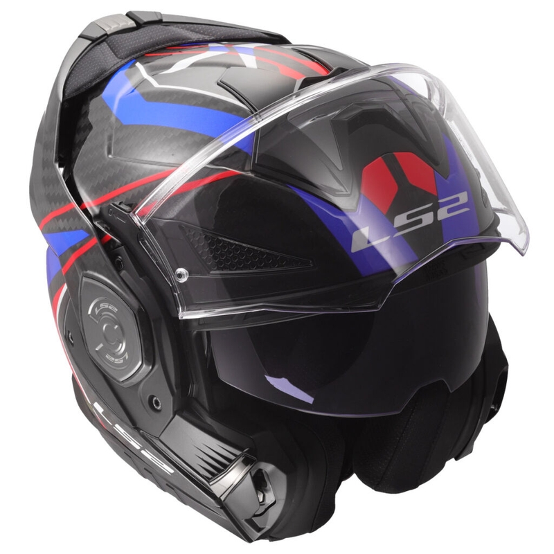 Opklapbare motorhelm LS2 FF901 Advant X C Future II wit-blauw