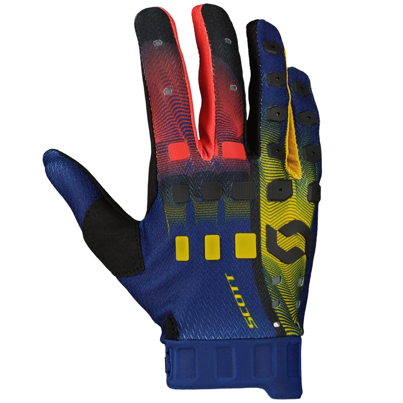 Motorcross handschoenen SCOTT Podium PRO rood-geel-blauw