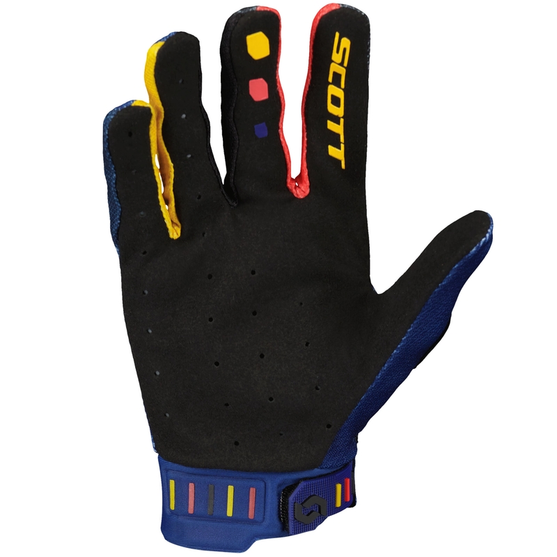 Motorcross handschoenen SCOTT Podium PRO rood-geel-blauw