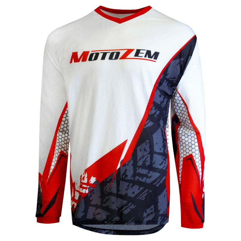 Crossshirt MotoZem wit-zwart-rood