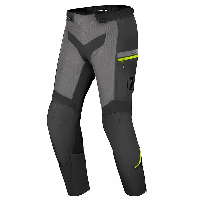 Shima Alpha zwart-grijs-fluo gele motorbroek