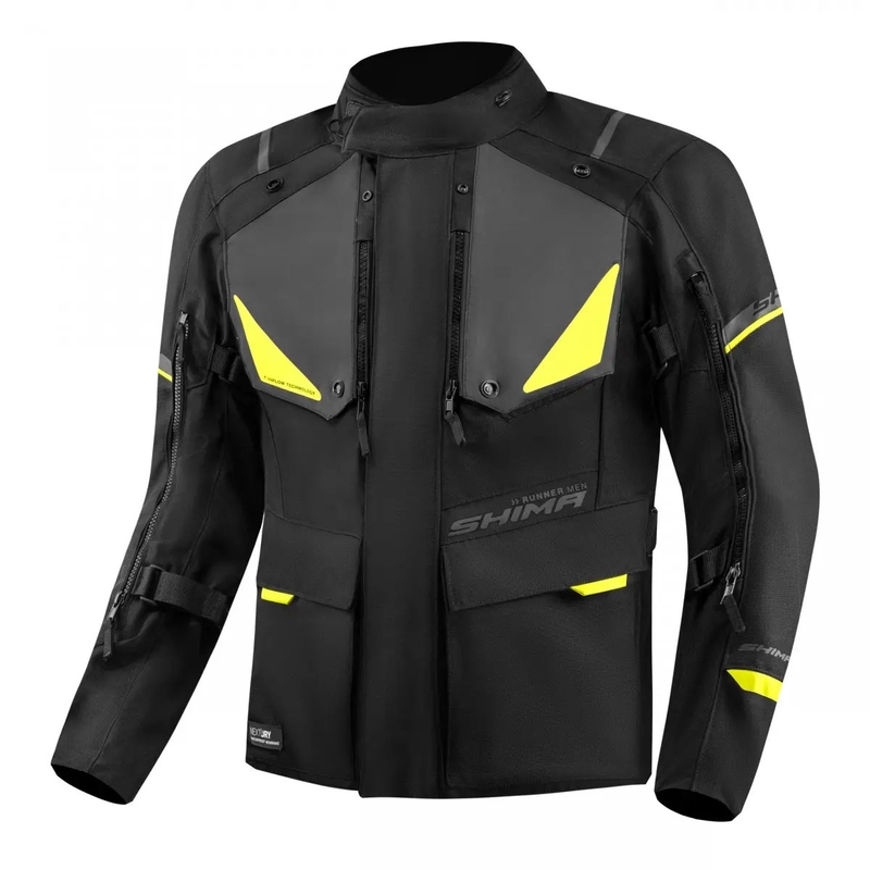 Motorjas Shima Runner zwart-fluogeel