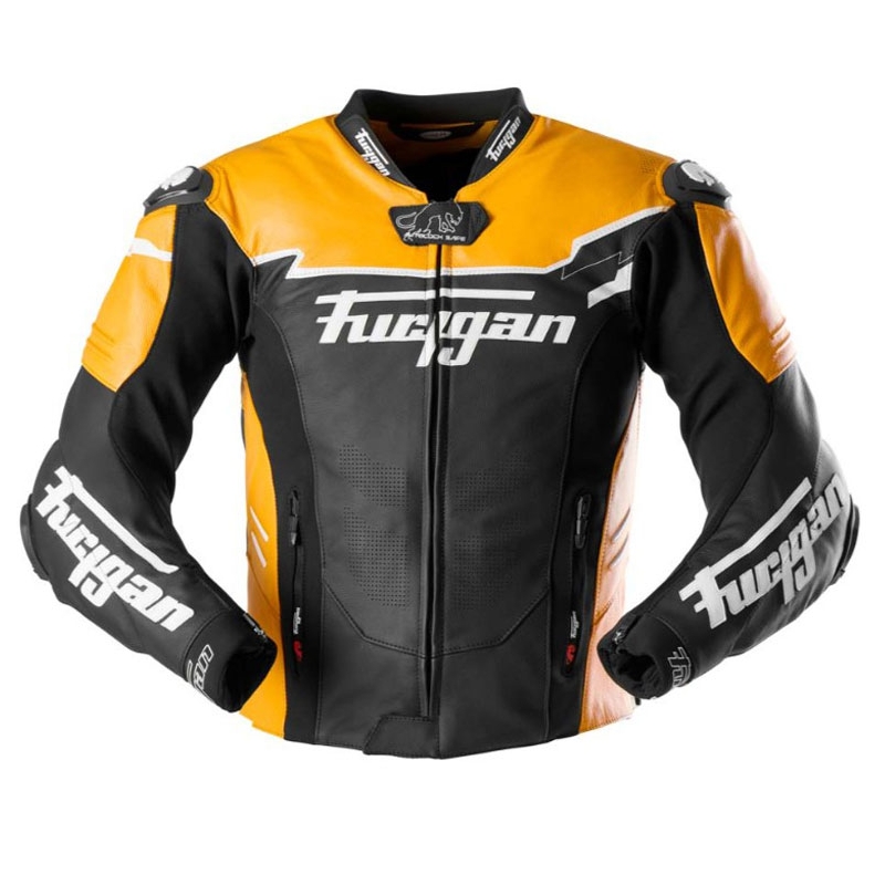 Furygan Signature 55 zwart met geel leren motorjack