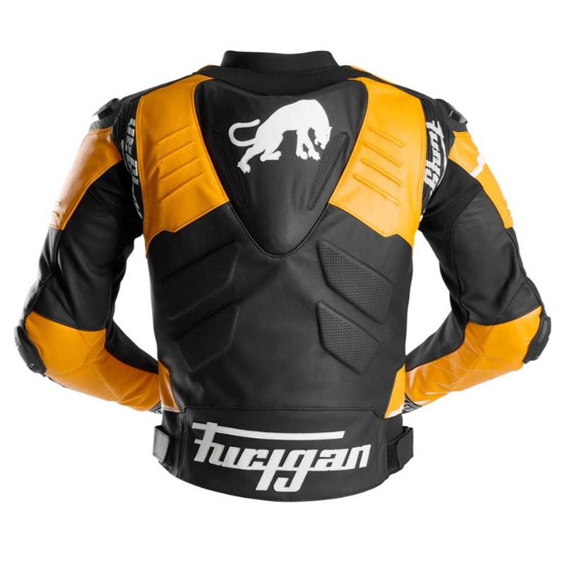 Furygan Signature 55 zwart met geel leren motorjack