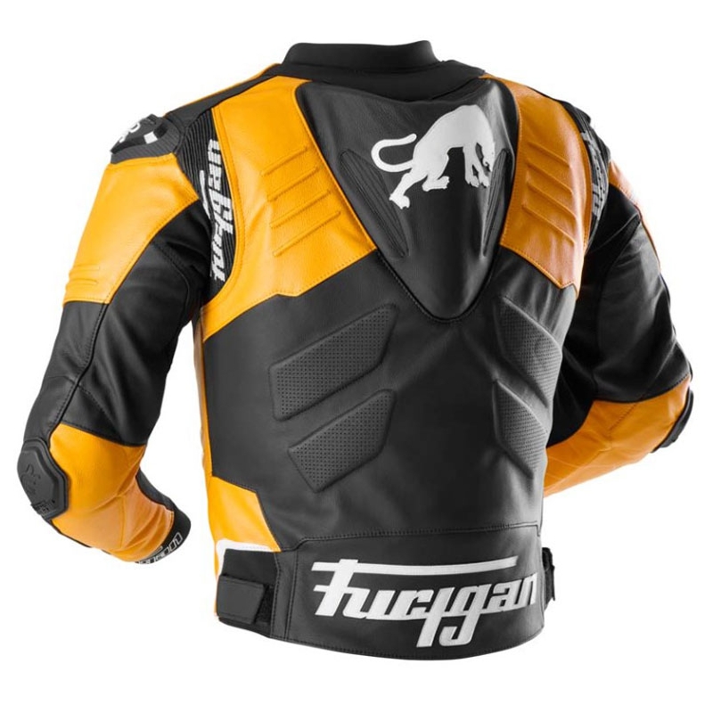 Furygan Signature 55 zwart met geel leren motorjack