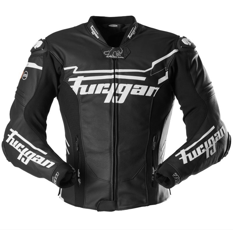 Furygan Sirius zwart-wit leren motorjack