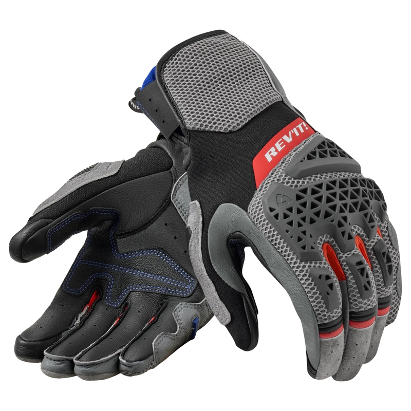 Motorhandschoenen Revit Sand 5 grijs-rood