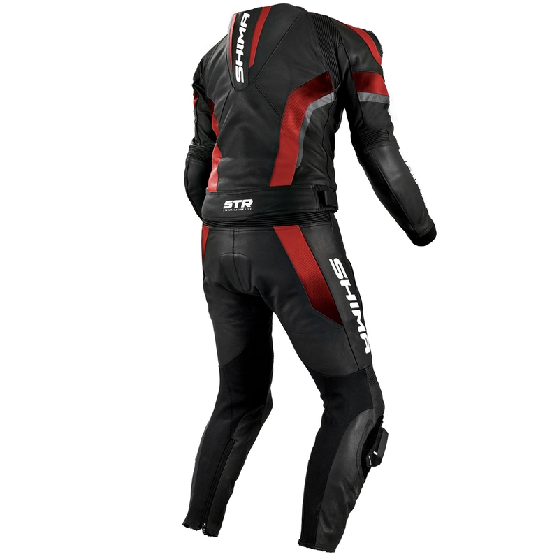 Shima STR zwart met rode motoroveralls uitverkoop