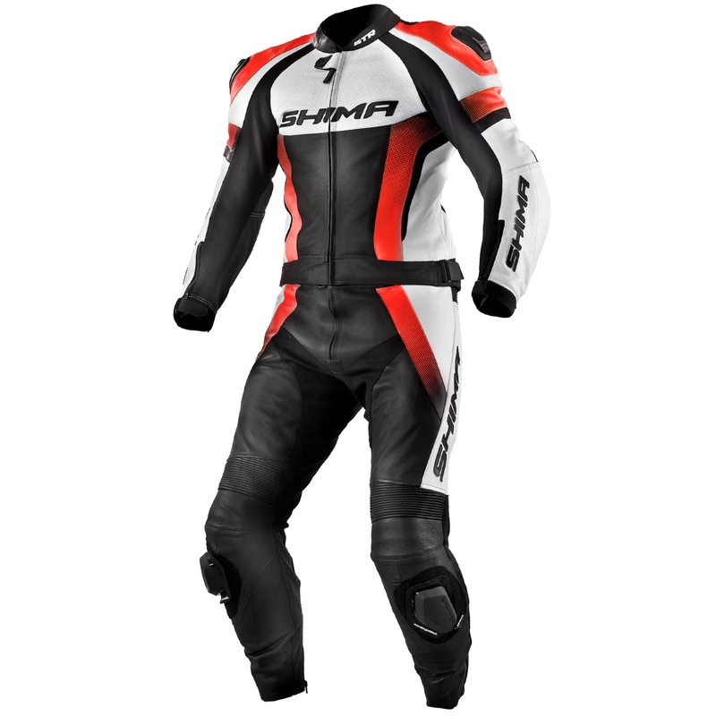 Shima STR zwart-wit-fluorode motoroverall uitverkoop
