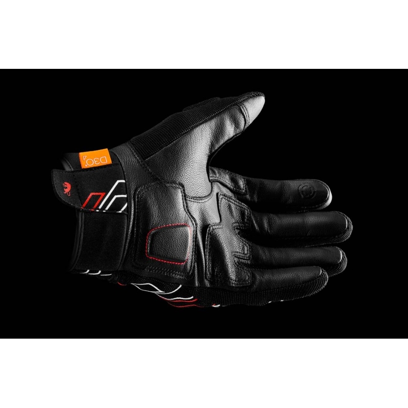 Motorhandschoenen Furygan Jet Neon D3O zwart-wit-rood