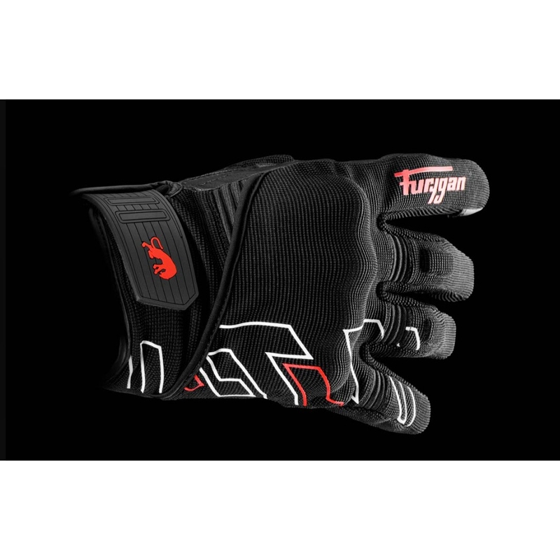 Motorhandschoenen Furygan Jet Neon D3O zwart-wit-rood