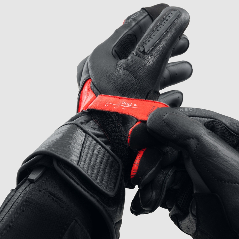 Motorhandschoenen Rebelhorn Viper zwart-grijs-fluorood