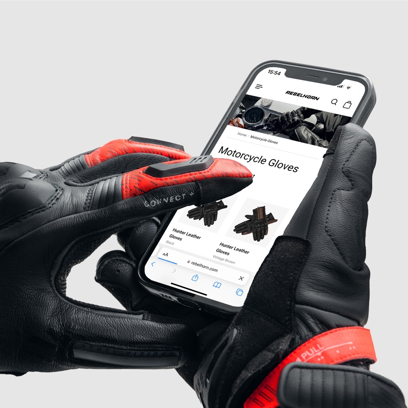 Motorhandschoenen Rebelhorn Viper zwart-grijs-fluorood