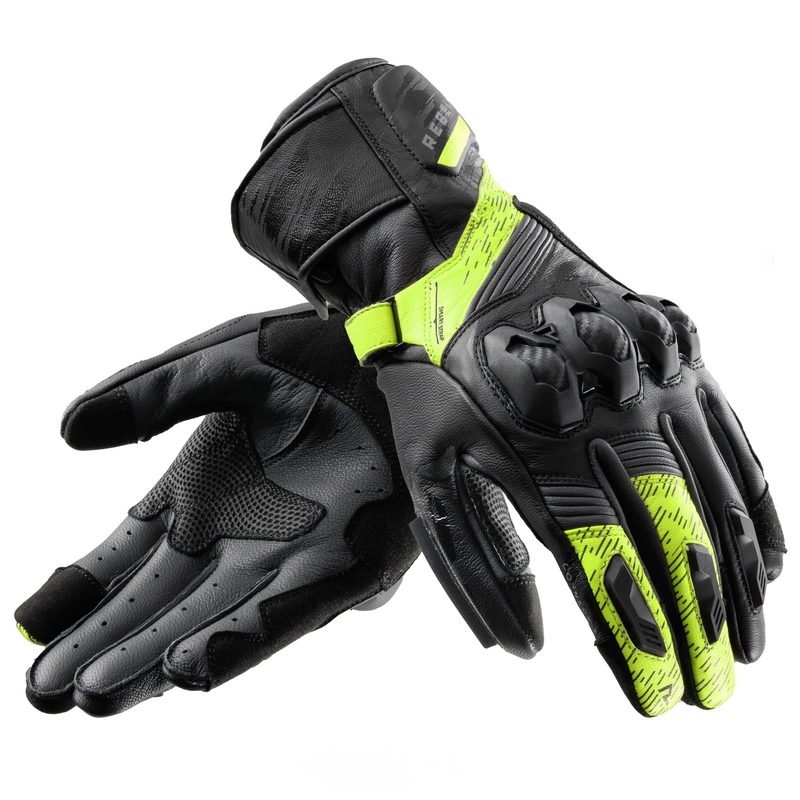 Motorhandschoenen Rebelhorn Viper zwart-grijs-fluogeel