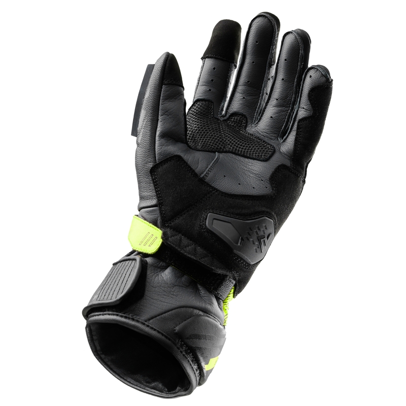 Motorhandschoenen Rebelhorn Viper zwart-grijs-fluogeel